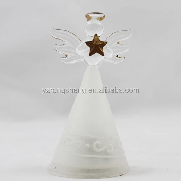 delicate design transparent angel decoratiom crystal blown glass