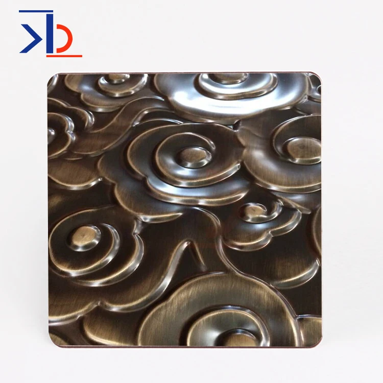 Color Wall Panel Stainless Steel Antique Brass Plating Stainless