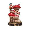 Polyresin Garden Gnome with mushroom water fountain