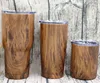 wood grain stainless steel tumbler 10oz 20oz 30oz double wall insulation vacuum beer coffee mugs car cups