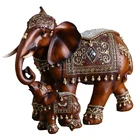 Home Desktop Decoration Resin Ornaments Decorations Wedding Gifts Wood Elephant Lucky Christmas Gift