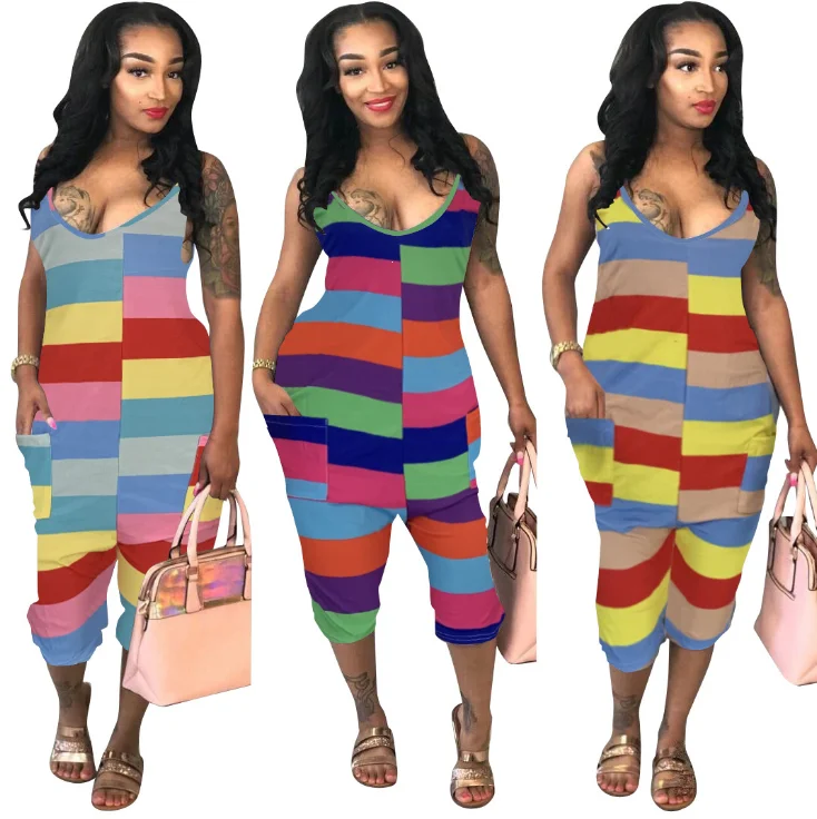 Summer Autumn Women Jumpsuit Bodycon Playsuit Bodysuit Overalls Rompers Plus Size Striped Patchwork Strap Jumpsuits Casual
Summer Autumn Women Jumpsuit Bodycon Playsuit Bodysuit Overalls Rompers Plus Size Striped Patchwork Strap Jumpsuits Casual