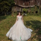 Luxury Lace Appliqued Tulle Beaded Bridal Plus Size Luxury Wedding Dress