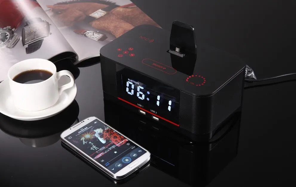 Novelty bluetooth docking station radio phone alarm clock - ANKUX.COM