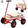 Foldable 4 Wheel Kids Carriage Early Learning Toy Wooden Serving Wagon Beach Tool Carts