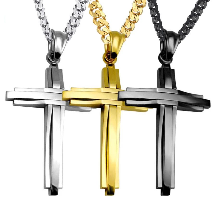 Cross pendant stainless steel men's chain necklace sidewalk Cuban link black gold Color silver jewelry gift
Cross pendant stainless steel men's chain necklace sidewalk Cuban link black gold Color silver jewelry gift