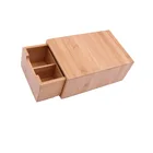 Natural divided custom logo bamboo decorative storage box storage bin box desktop storage box