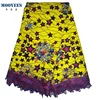 yellow color fashion african lace fabric high quality wax lace design printed