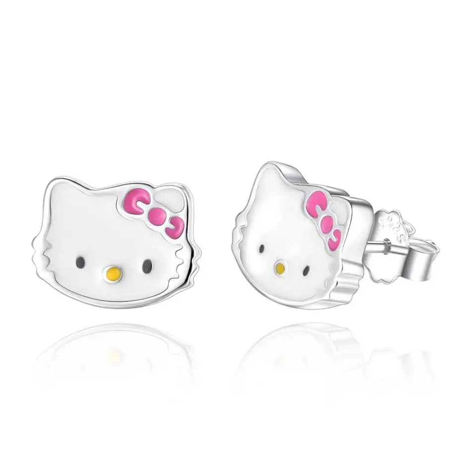 925 Sterling Silver Enamel Earrings Cute Cartoon Cat Stud Earrings SIlver Jewelry Gift for Girls Kids Ladies
925 Sterling Silver Enamel Earrings Cute Cartoon Cat Stud Earrings SIlver Jewelry Gift for Girls Kids Ladies