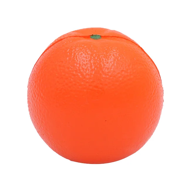 Pu orange stress ball with logo printing