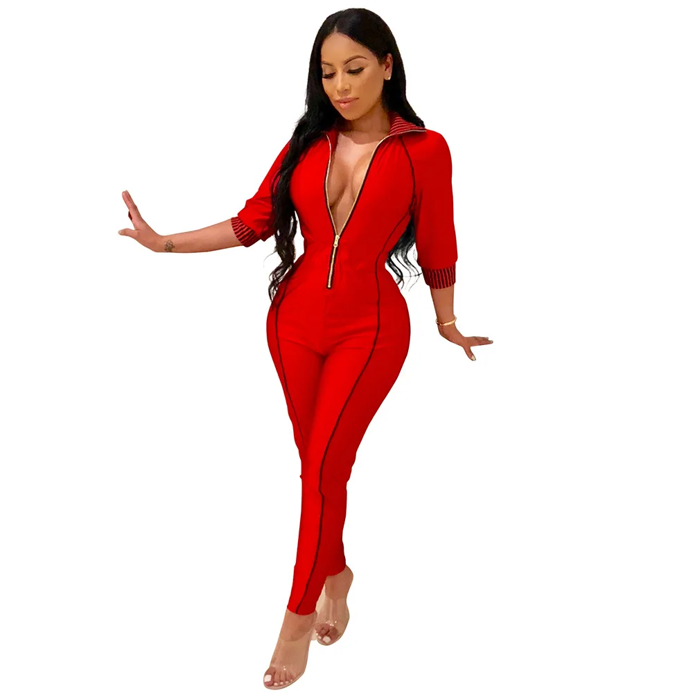 Leisure Sheer Hot Autumn Winter Women Solid Color Sexy Rompers Zip Jumpsuit, 5option
Leisure Sheer Hot Autumn Winter Women Solid Color Sexy Rompers Zip Jumpsuit, 5option