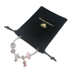 Custom Silk Screen Printed Velvet Jewelry Pouch With Logo