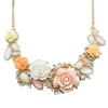 Fashion jewelry Acrylic Bib Crystal Resin gem choker Flower floral statement necklace