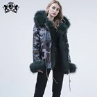 Wholesale womens short parka jacket real raccoon fur parka coat blank parka homme fur coat