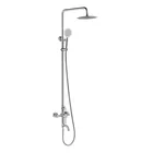 Zwart 8-inch rvs badkamer douche met 3 functionele bad kranen