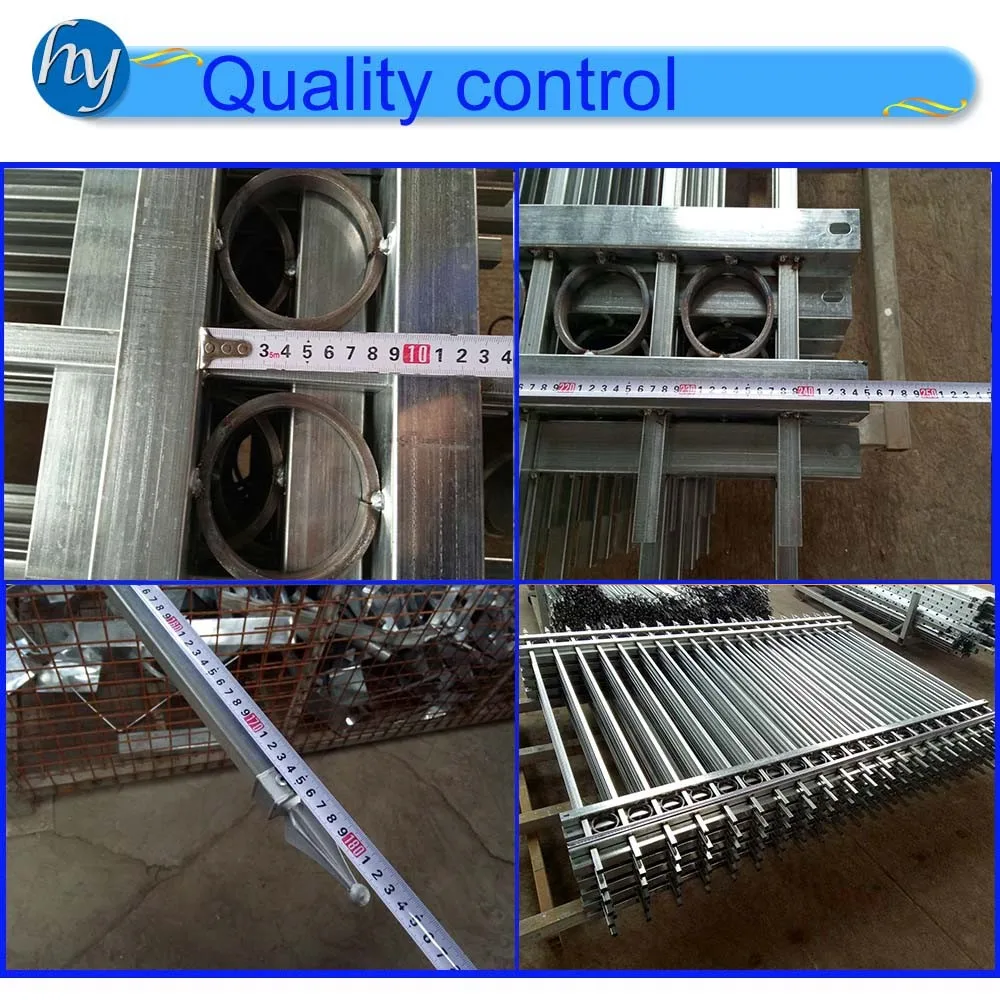 ISO 9001 Aluminum Fence, Black Steel Privacy Tubular panels and gates, Steel Wrought Iron Fence