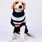 New Dark Blue Plaid Sweaters Dog Clothes Wholesale Suppliers Long Clothing Cut Dog Clothes For Males