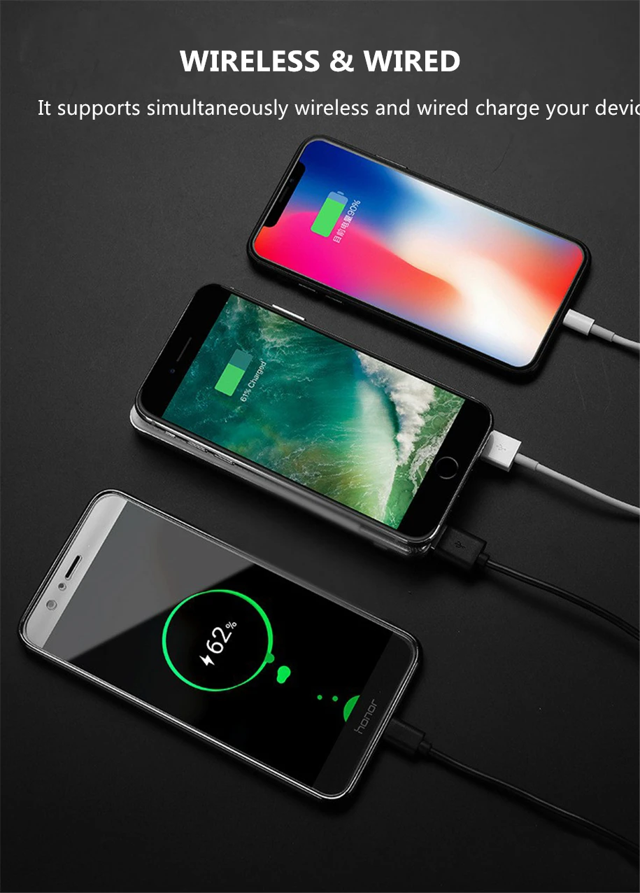 Custom power bank 24000mah fast charge wireless charger for iphone wireless charging - ANKUX.COM