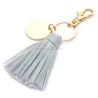 promotional key chain metal promotion leather tassel keychain
