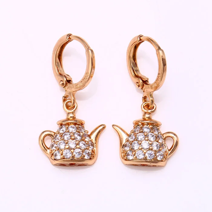 26375 Wholesale creative ladies jewelry unique design teapot shaped drop earrings with zircon
26375 Wholesale creative ladies jewelry unique design teapot shaped drop earrings with zircon