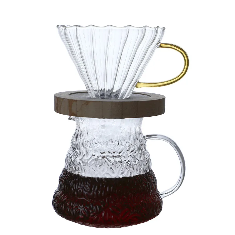 Custom heat-resistant wood grain glass pot 700ml glass coffee pot for kitchen use With filters, Transparent
Custom heat-resistant wood grain glass pot 700ml glass coffee pot for kitchen use With filters, Transparent