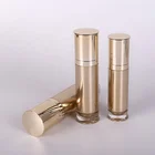 Gold round cream cosmetic pet empty skin care bottle with pump
