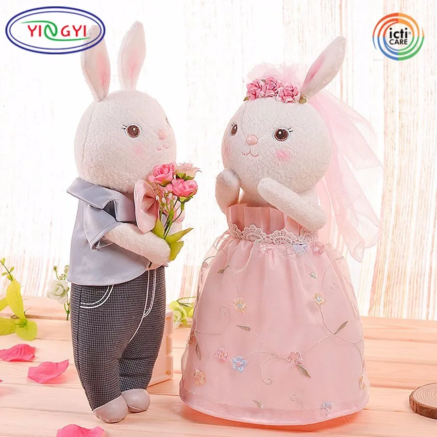 soft stuffed bunny plush wedding rabbit couple toys doll lovers