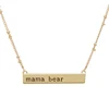 Wholesale good quality shiny small gold filled engraved custom name bar necklace jewelry