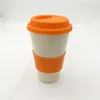 High quality environmental pretty design bamboo fiber cup with lid