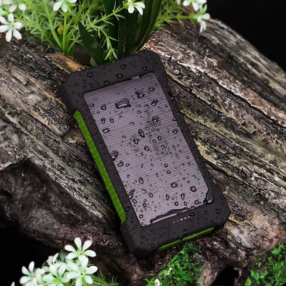 Waterproof 10000mAh Portable Compass Solar Charger Dual USB Battery Power Bank For iPhone for Samsung Smartphone - ANKUX.COM