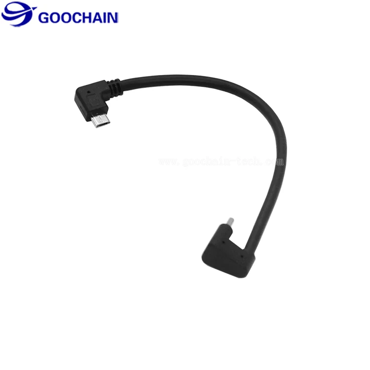 Custom 180 Degree Down Angled Type C to Micro USB Charging Cable - ANKUX.COM