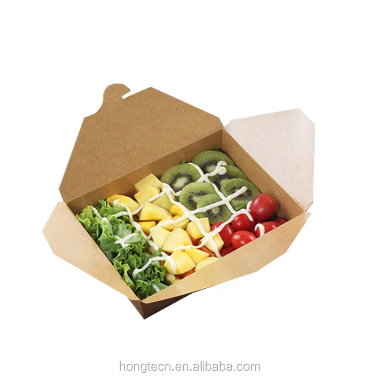promotional fruit salad box kraft food packaging with window
