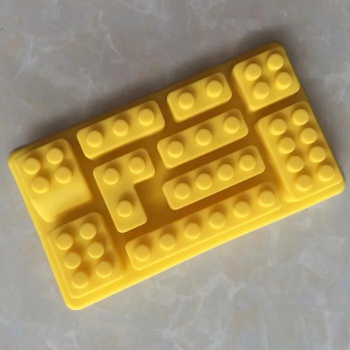 Qualité alimentaire nouveau styles petit bonbon chocolat moules pour enfants forme de blocs lego moules à chocolat