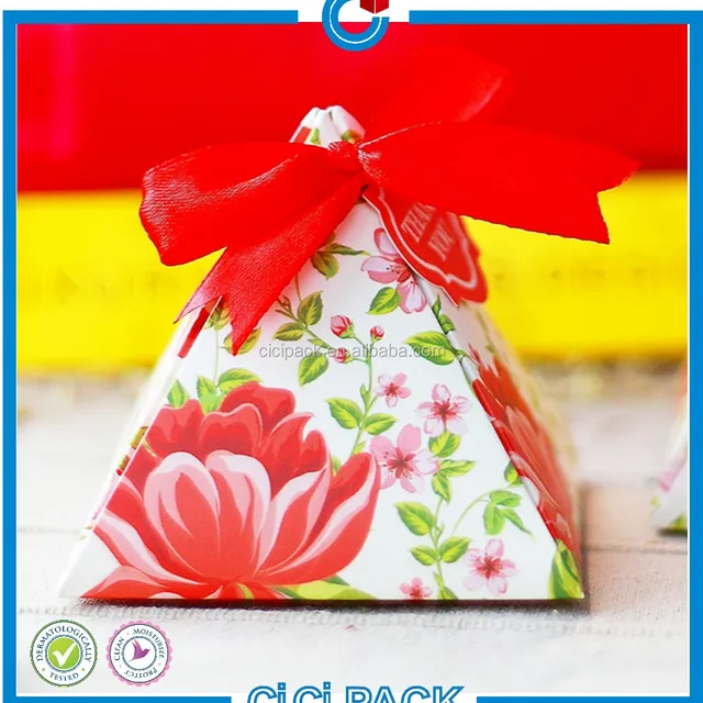unique decorative gift packaging pyramid box