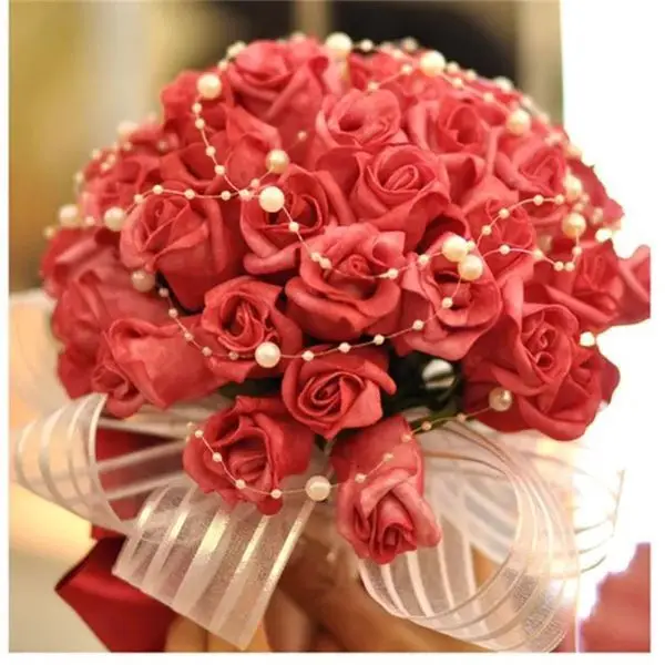 1Meter-Fishing-Line-Artificial-Pearls-Beads-Chain-Garland-Flowers-For-Wedding-Bridal-Bouquet-Flower-Decoration