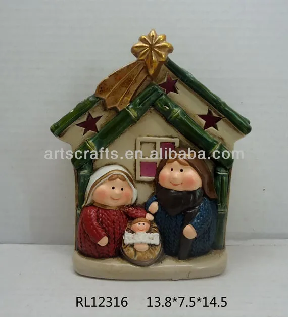 Terracotta nativity with LED light for 2015 X'mas decoration