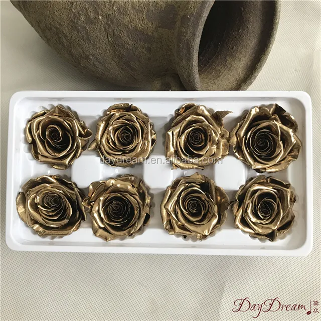 kunming gold rose market soft texture natural preserved flowers