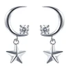 star and moon earrings 925 silver cz earrings earrings hypoallergenic for girlfriend gift