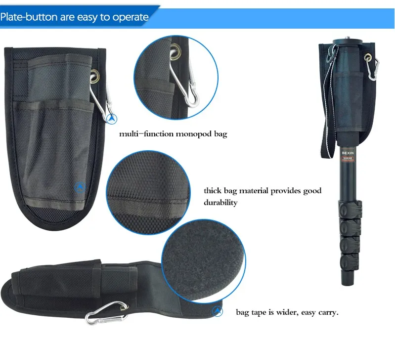 Bexin Professional Monopod Carrying Case Portable Waist Pouch Bag