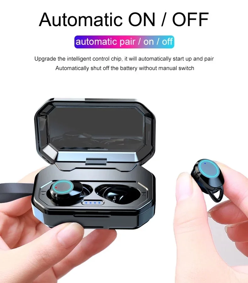 2019 electronics TWS wireless waterproof earbuds with 3000mah power bank charging case - ANKUX.COM