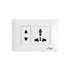 Various styles PC white multiple plug 5 pin electrical wall switch socket