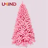 Wholesale pink Snow needle pine lighted flat Christmas tree artificial christmas tree for home