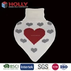 Heart-shape rubber hot water bag with loving heart cover