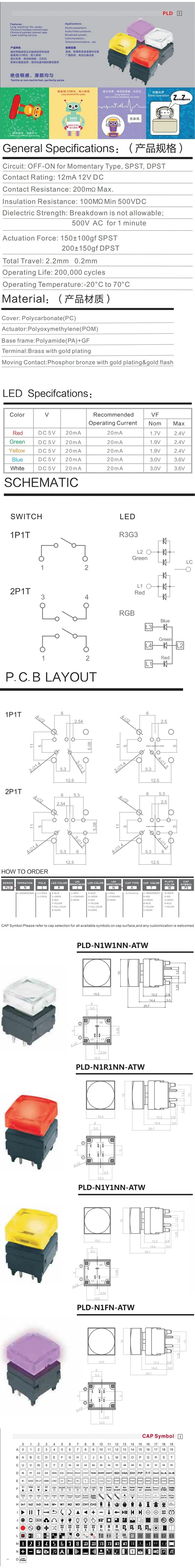 Lakeview OFF - ON Momentary RGB LED Illuminated Push Button Switch for computer products, instrumentation,  equipment, etc.