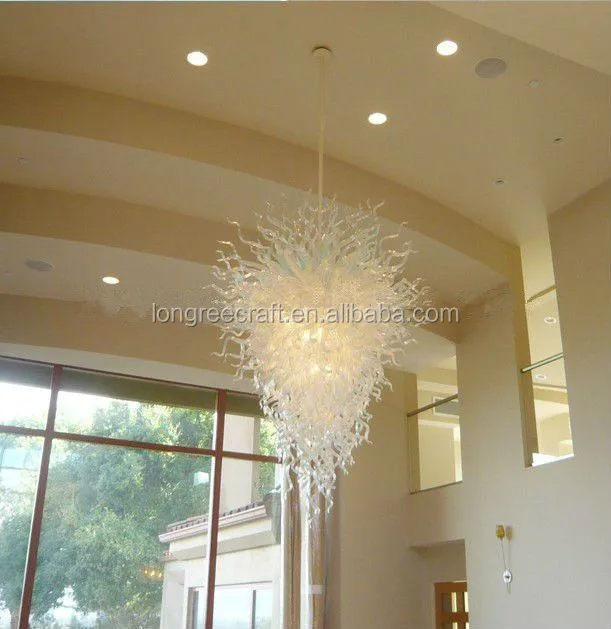 Graceful Villa Chandelier Lighting Large Handmade Blown Glass Art Chandelier White Color LED Light
Graceful Villa Chandelier Lighting Large Handmade Blown Glass Art Chandelier White Color LED Light
