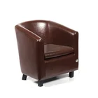Wholesale Classics Design Furniture Brown Pu Leather Wooden Foam Sofa For Living Room And Cybercafe