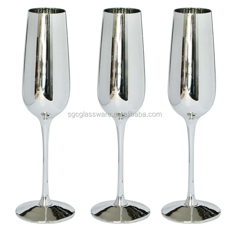 silver champagne flutes