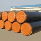 high quality heating system carbon black steel carrier pre insulated steel pipe