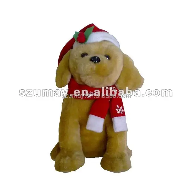 stuffed toy dog with christmas hat stuffed toy dog little plush