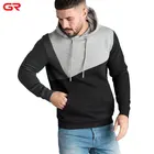 OEM Custom Colour Contrast Logo Printed Embroidered Mens Fleece Pullover Hoodie